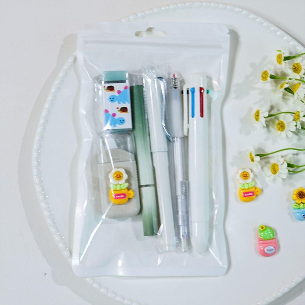 Correction Tape Pencil Eraser Highlighter Ballpoint Pen Set Cute 6-in-1 Stationery Set  Kids Gift