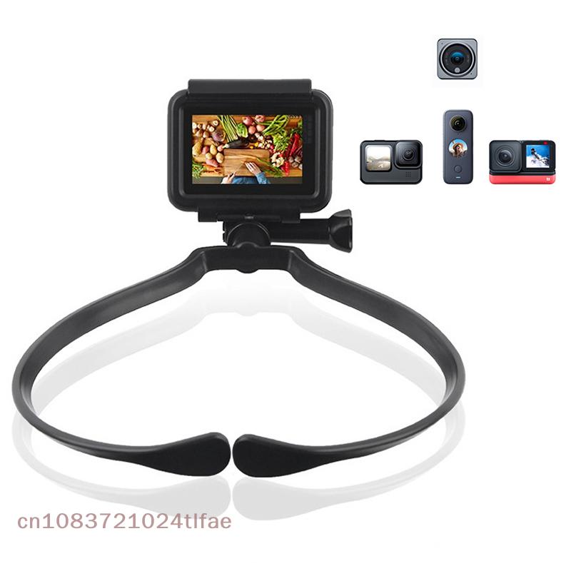 Universal Hanging Wearable Neck Brace Lazy Phone Landscape/portrait Stand Sports Camera Bracket 1 Pcs