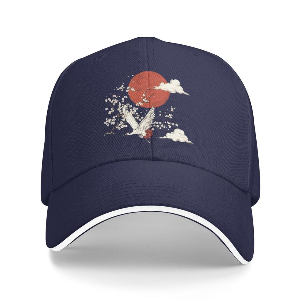 Baseball Caps Japan Tokyo Harajuku Cherry Blossom Bird Trendy Customized Unisex Outdoor Spring Caps