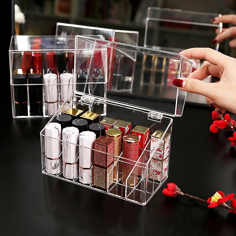 Transparent Acrylic Flip Lipstick Storage Box Nail Polish Storage Box Jewelry