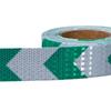 5CM*5M Arrow Reflective Material White-Green Waterproof Adhesive Car Sticker Warning Safety Tape Reflectors Strip For Motorcycle