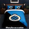 Set Biancheria da Letto Design Club Brugge FC 1 Copripiumino + 2 Federe Morbido Traspirante Biancheria da Letto per la Casa