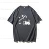 Funny Print REAPER LOVES CATS Cotton Tshirt for Halloween Short Sleeve Tee Summer Tops Women Unisex Tshirt Unisexs Tshirts