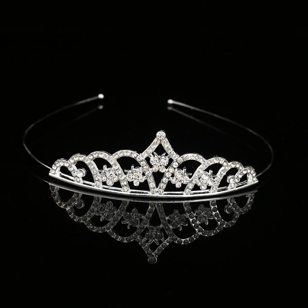 

Детская повязка на голову из сплава «Корона принцессы» со стразами для девочек, трехмерная повязка на день рождения для малышей, бриллиантовые аксессуары для волос