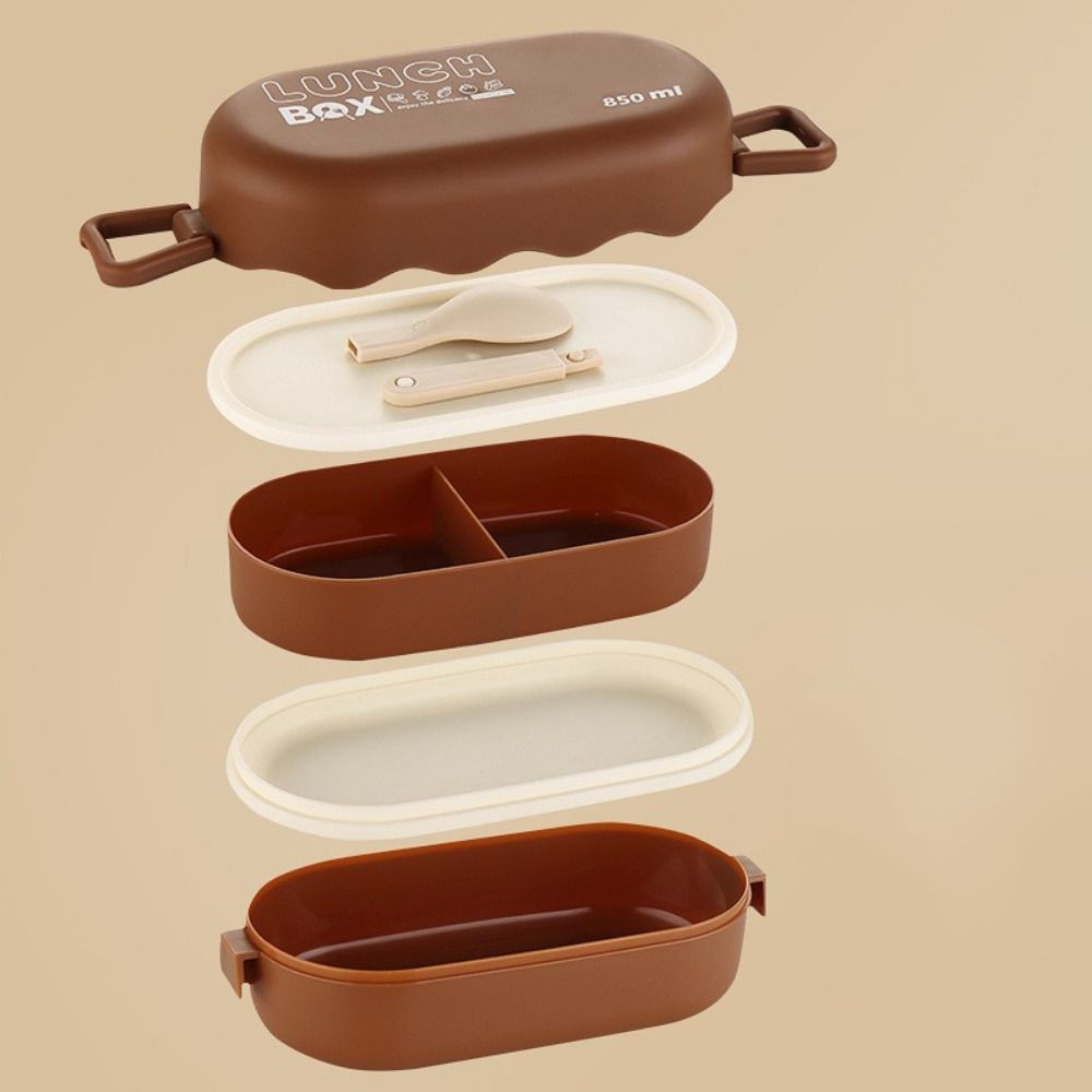 3 Grids Portable Lunch Box Sealed Snack Food Box Multifunctional Divides Food Container  Tableware