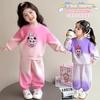 Autumn Kids Cartoon Hoodie Set Girls Fashion Casual Two Piece Outfit Baby Spring Fall Clothes