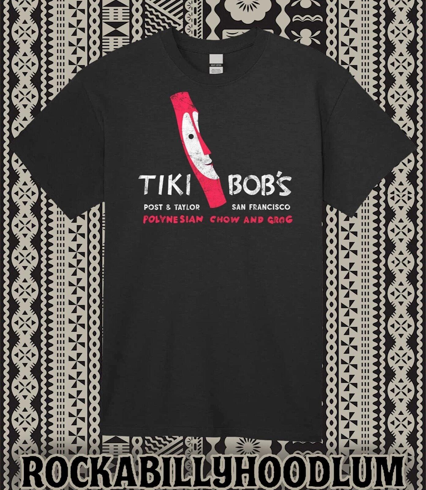 Retro Tiki Art Tee T Shirt Cotton Bar Mug Restaurant Tiki Bobs San Francisco CA 3XL