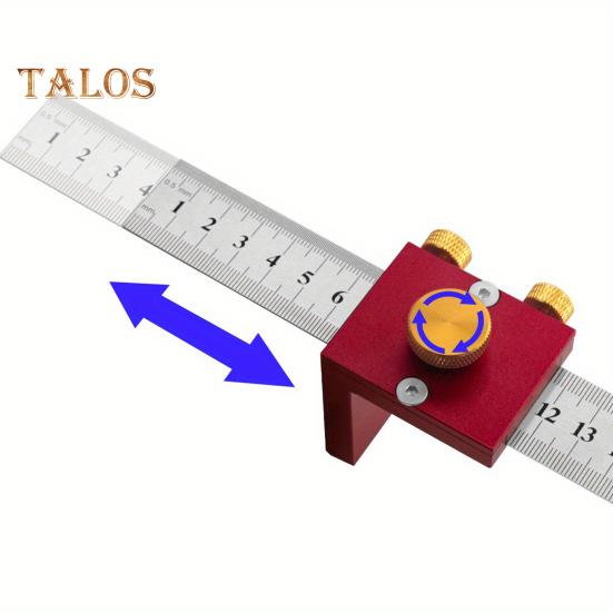 Carpentry Scriber Positioning Block with Ruler High Precise Portable Adjustable Sliding T-Square Ruler Precision Layout Tool