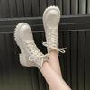 Fashion Women's Boots 2025 Autumn/Winter New British Style Plush Fashion Thick Bottom Ankle Boots Lace Up Comfort Zipper Snow Boots