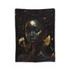 Tribal Artwork African Art Black And Gold Flannel Throw Blanket Blanket for Sofa Bedroom Warm Bed Rug,