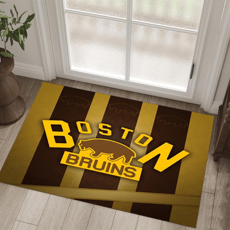 Design Boston Bruins Tappeto in Velluto di Cristallo Accogliente Non?Tappeto Stampato Antiscivolo per Camera da Letto Soggiorno Ingresso