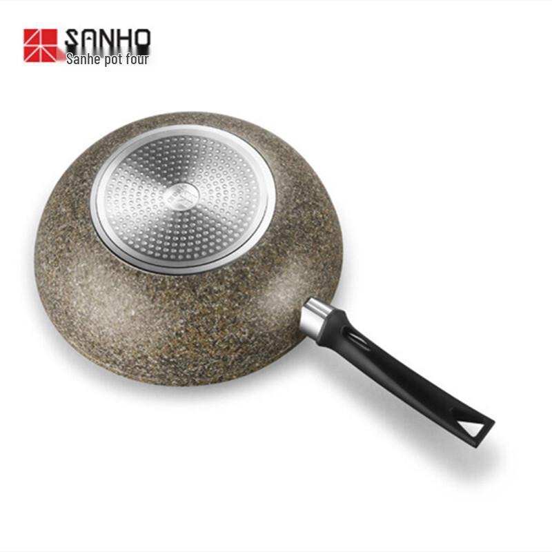 SANHO 30cm Maifan Stone Granite Non-stick Wok