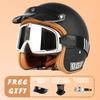 VGV DOT Certified Retro Cruise Motorcycle Helmet Men's and Women's Electric Vehicle All-season Riding Half Helmet Motorcycle 3/4