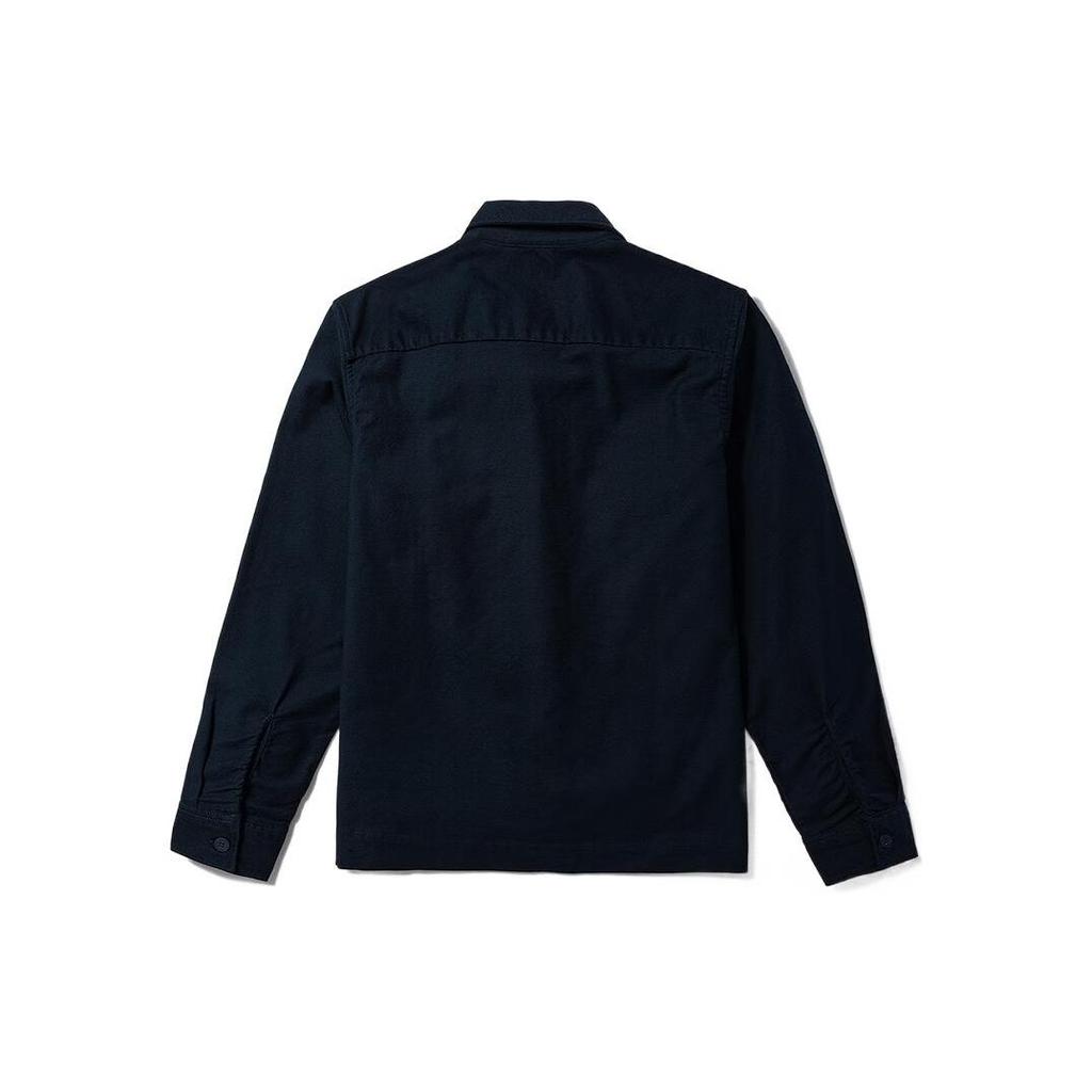 Timberland FW22 Solid Color Chest Pocket Zipper Comfortable Casual Polo Long Sleeve Shirt Men Shirts Dark-Sapphire A5UND-433