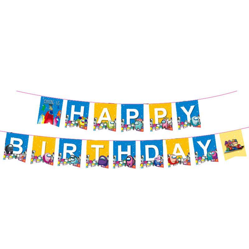 Suit Party Set Decoration Supplies Banner Cupcake Topper Space Alien