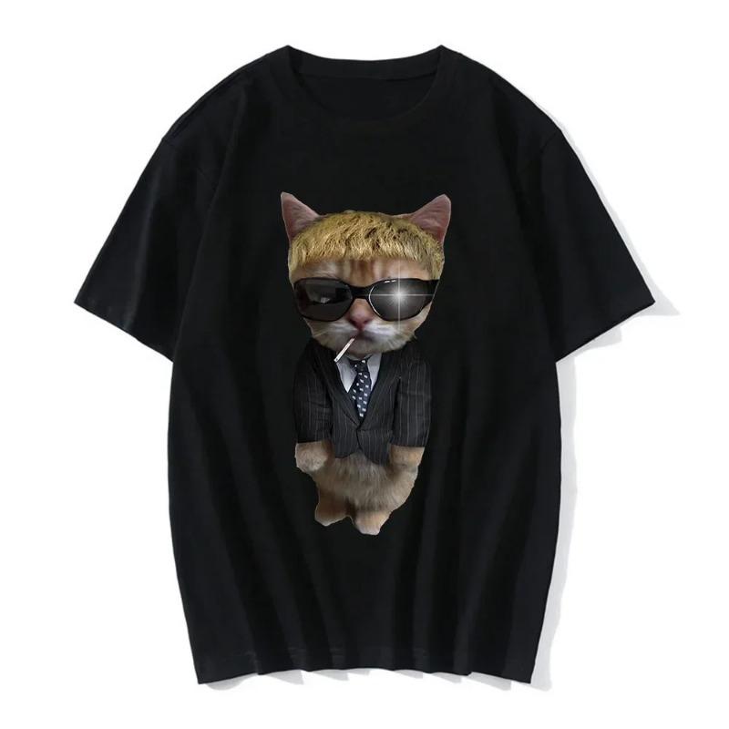 Funny Cat Print Women Casual T-Shirt Women Men Summer Harajuku T Shirts Girl Boy Casual Fashion Clothes
