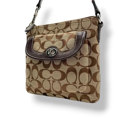 Used Shoulder Bag / Crossbody BagShoulder Bag beige/Brown Canvas/leather Women