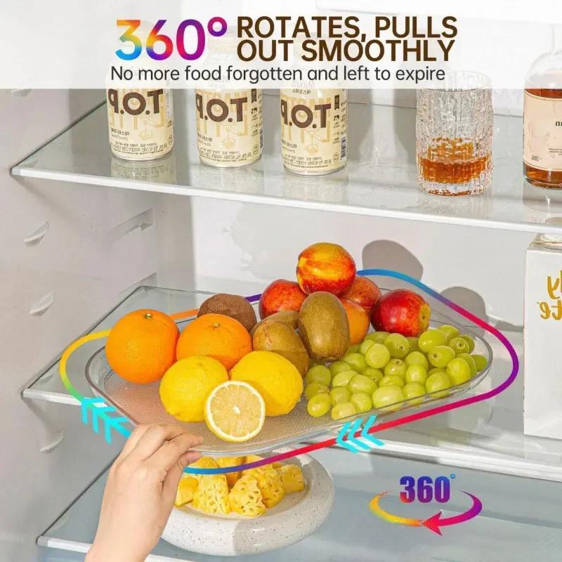 Estante Giratorio 360 Organizador Giratorio Refrigerador Estante Giratorio Transparente Gabinete de Cocina Mesa Despensa