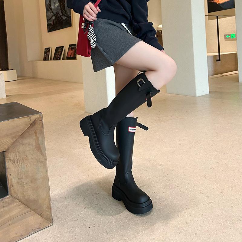 Thick-soled Non-slip Tall Red Rain Boots 2025 Outdoor Camping Rain Shoes But Knee Travel Boots Knight Boots