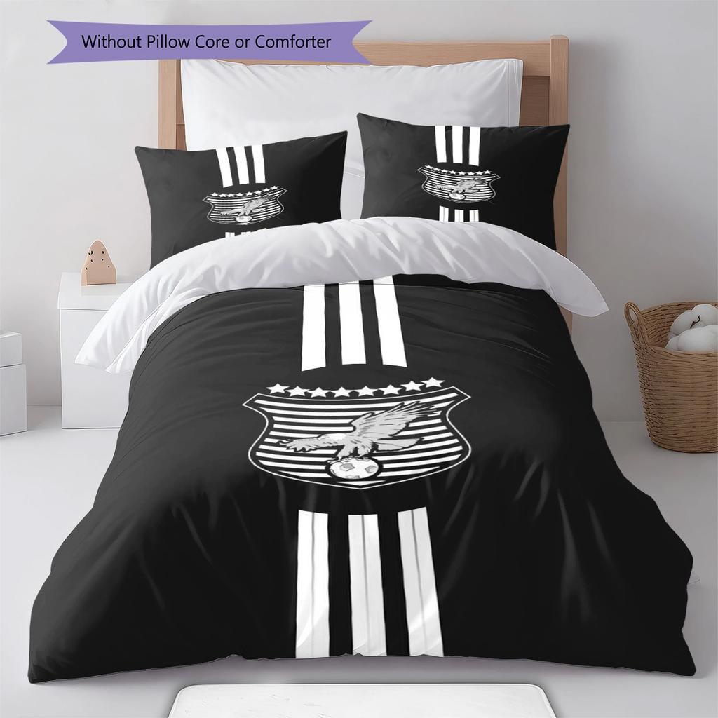 Alkarama SC Pattern Bedding Set Quilt Cover Pillowcase Home Decor Gift (1 * duvet cover + 2 * pillowcase, without core)