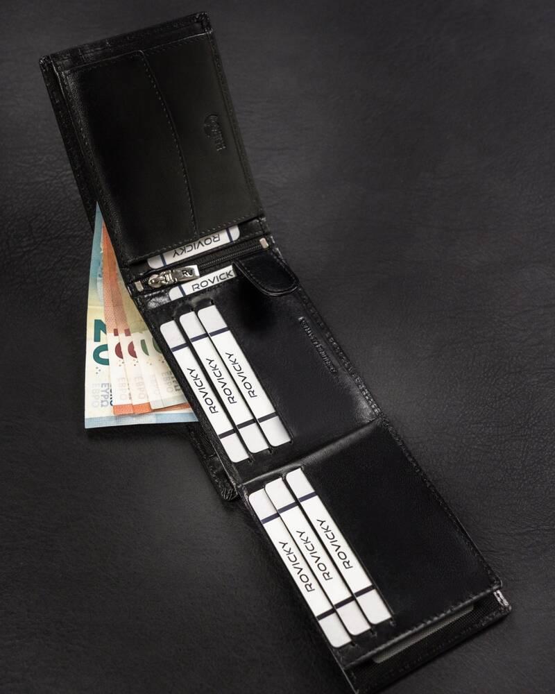 Classic men's wallet made of natural leather - Rovicky