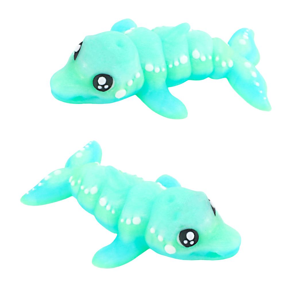 3D Printed Gradient Dolphin, Simulated Marine Life Model Ornament With Movable Joints