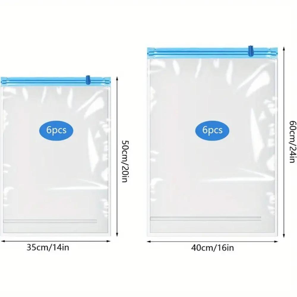 

12 Pack Travel Compression Bags, 40x60cm + 35x50cm Medium Vacuum Bags for Travel, Space Saving Bags for Suitcases