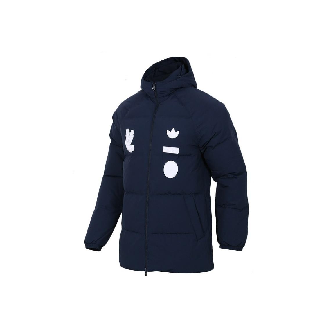 

Adidas Оригинальная двусторонняя модная универсальная пуховая куртка с капюшоном для мужчин, верхняя одежда DP8563 S