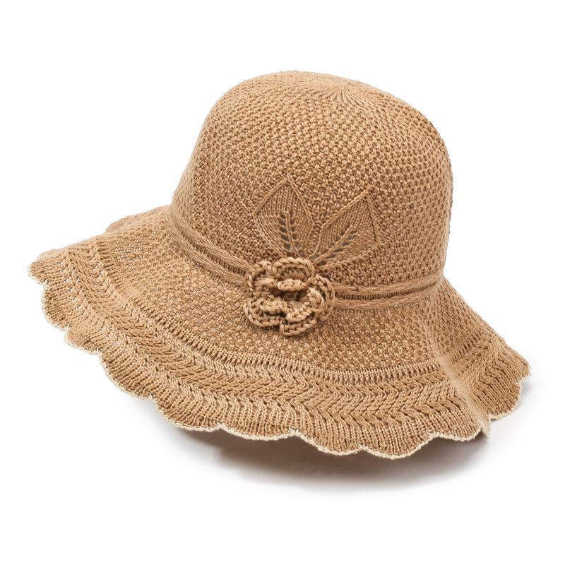 Summer Casual Flat Brim Hat Women's Floral Sunshade Beach Cap Face Hats