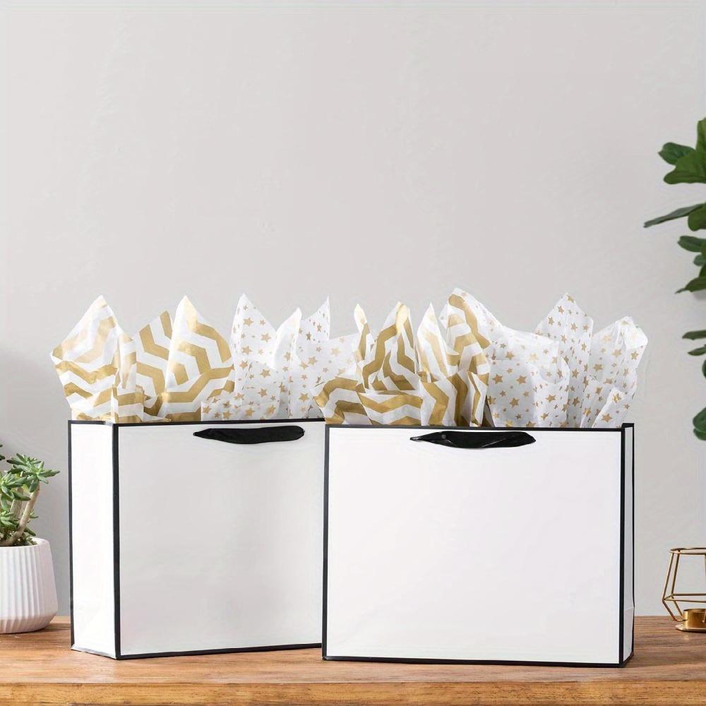 10pcs Treat Bags with Handle White Gift Bags Paper Handbag Shopping Bag Gift Wrap Bags for Wedding Parties Tote Bag Thank You Bags Gift Packaging Bag