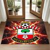 Southampton Football Design Crystal Velvet Rug Soft Decorative Mat for Bedroom Entrance