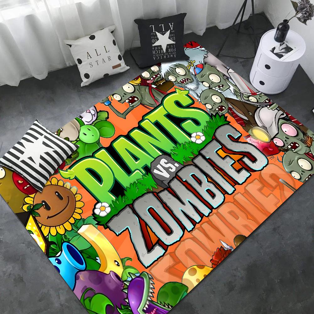 P-Plants-vs-Zombie Cartoon Door Mat Nordic Style Home Doormat Bathroom-Toilet Mats Bedroom Bedside Mats