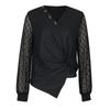 Spring and Autumn Women's Blouse Fashion Black Long Sleeve Comfortable Casual Top