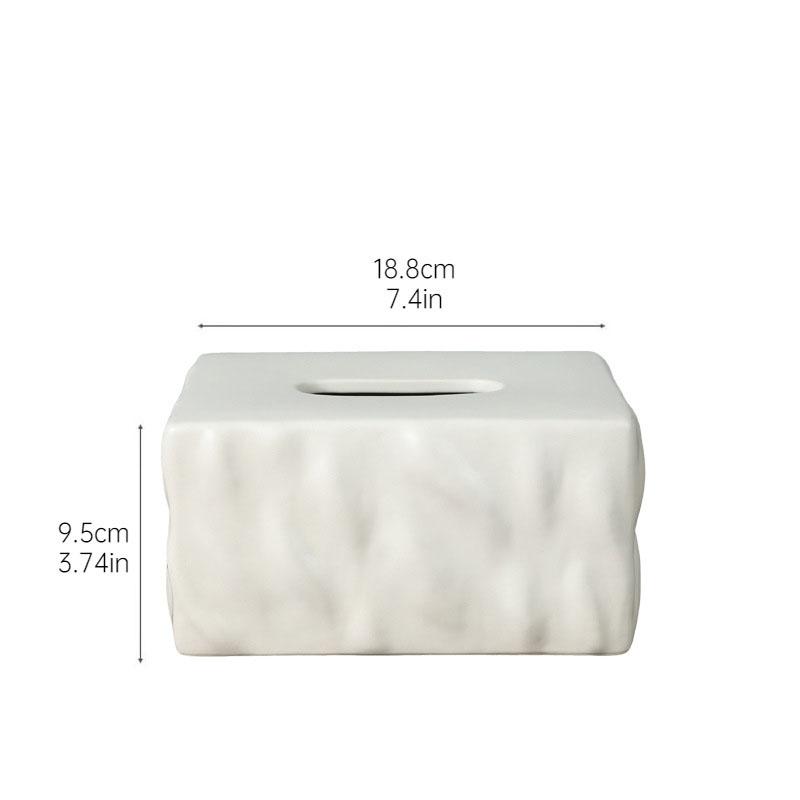 Creative Uneven Texture Tissue Box Coffee Table Desk Decoration Minimalism Ceramic Tissue Box Bedside Table Paper Towel Case