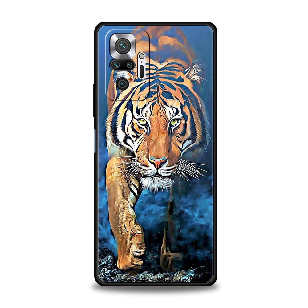 Tiger Leopard Fashion Phone Case For Xiaomi Redmi Note 14 13 5G 10 11 12 Pro Plus 4G 14C 13C 12C 10C Black Cover