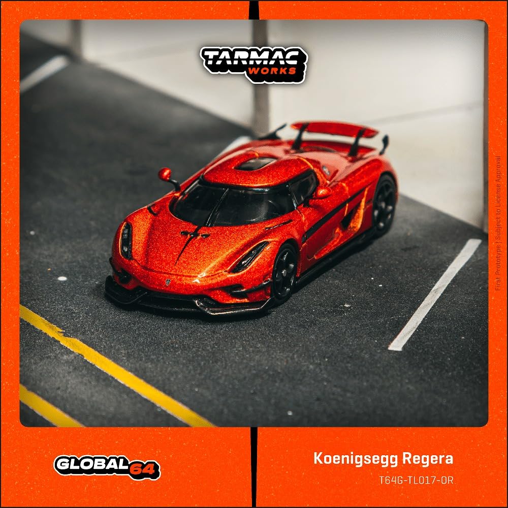 Speedmaster Japan TARMACWORKS Koenigsegg Regera Orange Stripes Finished Model 1/64 Metallic/Black T64G-TL017-OR