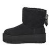 UGG Cow Split Leather Solid Thick Sole Short Snow Boots Women Snow Boots Black 1158267-BLK