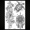 Water Transfer Women Black Chest Feather Tattoos Stickers Girls India Floral Temporary Tato Fake Sketch Arm Lace Tattoo Supplies
