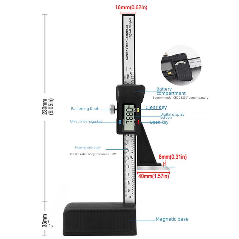 Digital Height Gauge 0-150mm for Woodworking and Scribing