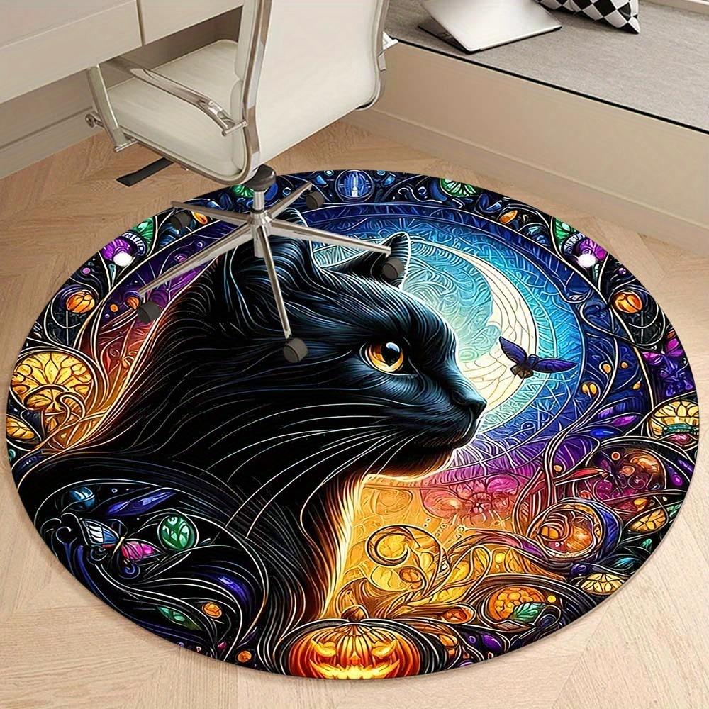 Cat Round Rug Suitable For Office Reception Decorative Carpet Office Chair Protection Carpet And Also Suitable For Gifts To Relatives And Friends