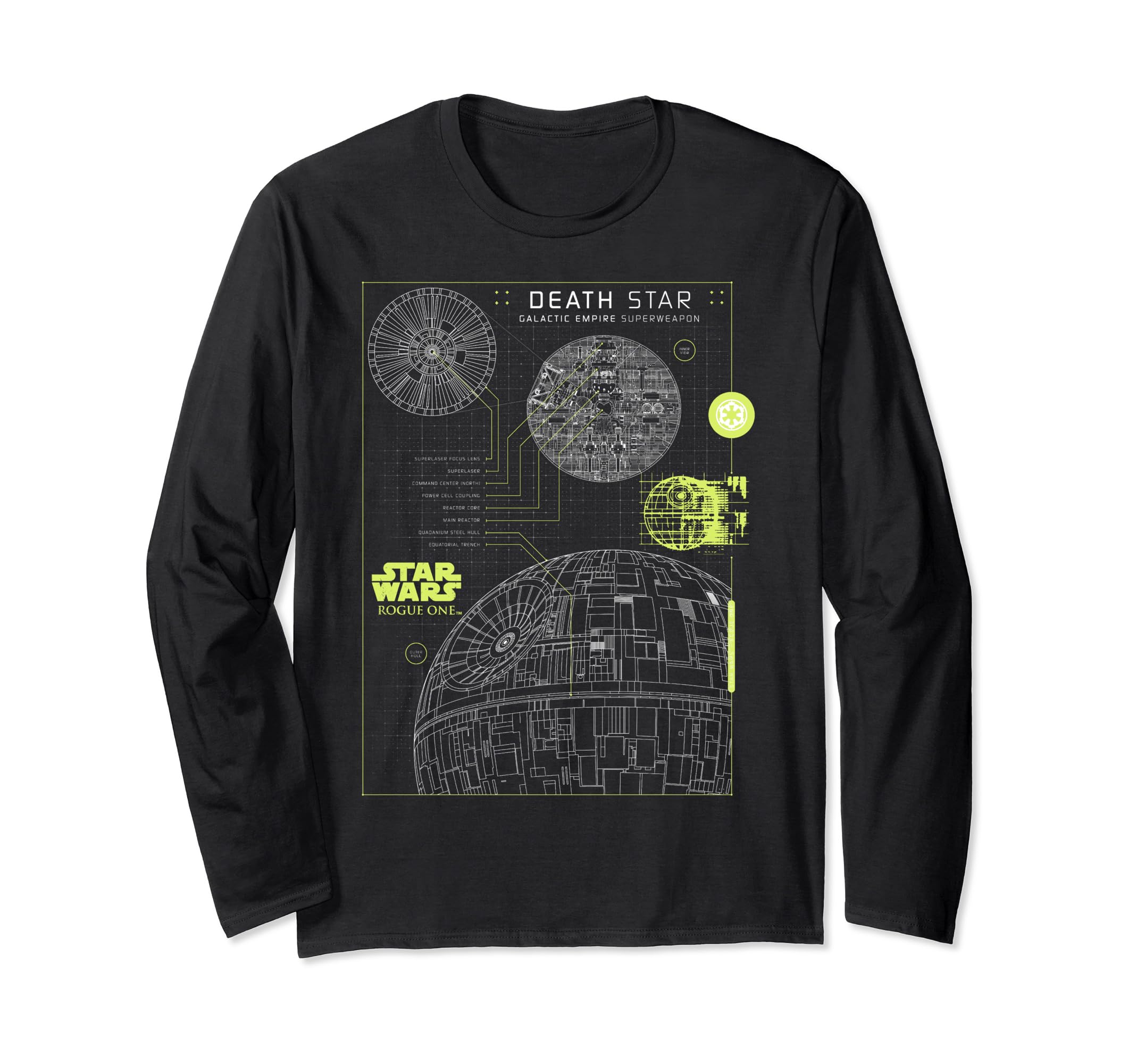 

Star Wars Rogue One Death Star Schematic Long Sleeve T-Shirt