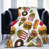 Pizza Blanket Throw Sausage Pizza Flannel Blanket for Kids Teen Boys Girls Fast Food Themed King Queen Full Size Super Soft Warm