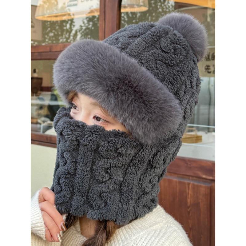 Plush Winter Hat Scarf: Warm Hooded Cycling Neck Warmer with Ear Protection