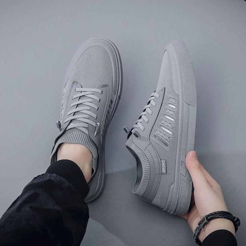 Fashion Non Slip Casual Shoes for Men Lightweight Plain Gray Sneakers In Promotion Legitimate 2025 Trend Designer Luxury Work Man Shoe
