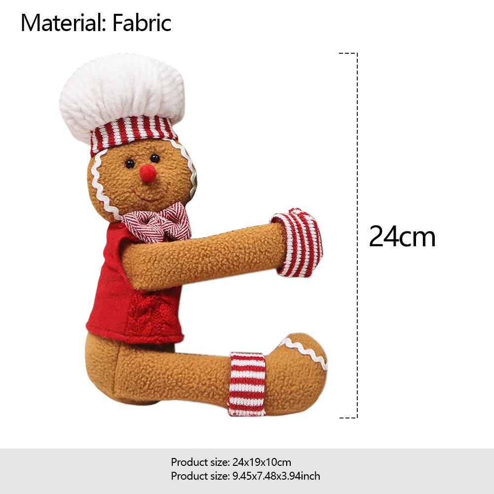 Gingerbread Man Xmas Tree Topper Stuffed Christmas Tree Toppers Creative Wine Bottle Holder Decorative for Home Holiday Party