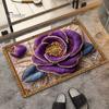 Door Clearance Rug Floor Mat Non-Slip Rubber Backing Absorbent Quick-Drying Bath Retro Low Profile Style 3D Flower Pattern Kitchen Shower Laundry Non