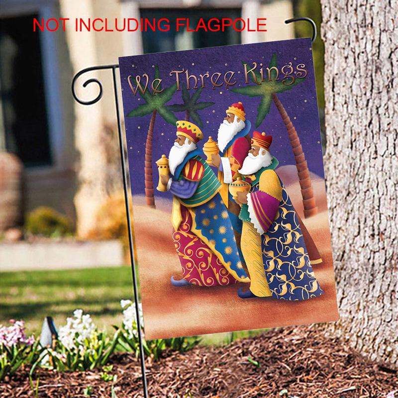 We Three Kings Colorful Wise Men Christmas House Garden Flag Yard Banner