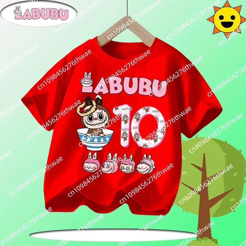 

Летняя футболка Laubub для детей 1-12 лет, в подарок, детская футболка с круглым вырезом и коротким рукавом, повседневная футболка для мальчиков и девочек с мультяшным принтом 150