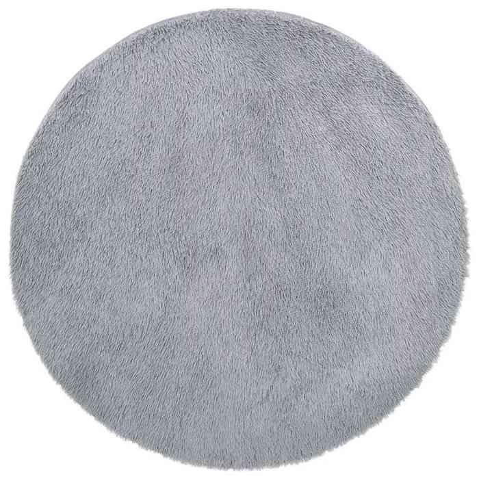 VidaXL Tapis shaggy à poils longs gris argenté 120x120 cm polyester, tapis, tapis de chambre, tapis moderne, tapis de salon, 4102908