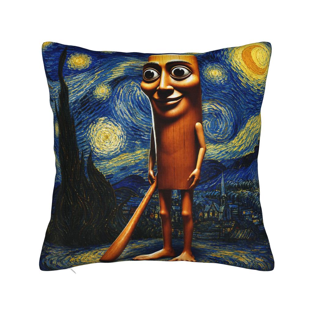 Pillow Case Tung Tung Tung Sahur Starry Night Print  Pillow Cover For Office Car Home Decor Retro Trendy Pillowcases